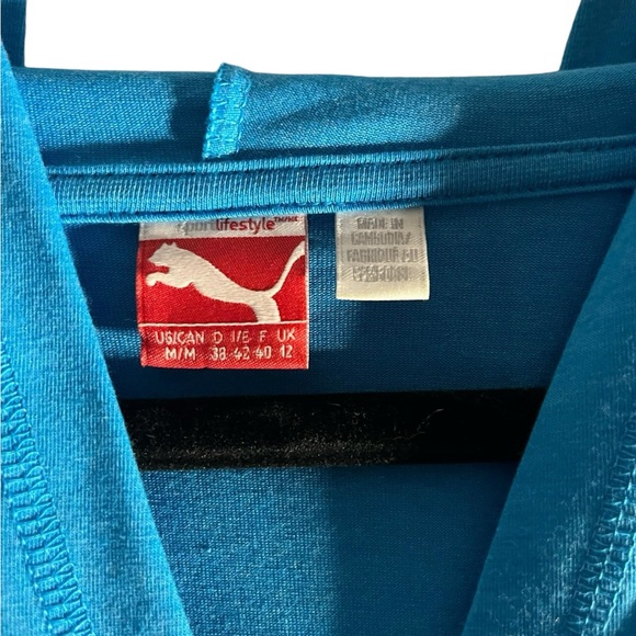 Chandail sweater PUMA size M blue à capuche - Picture 2 of 6